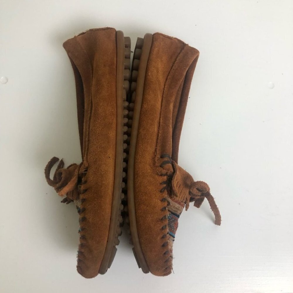 Minnetonka Arizona Kilty Suede Wms Moccasin Size 7 - Picture 5 of 10